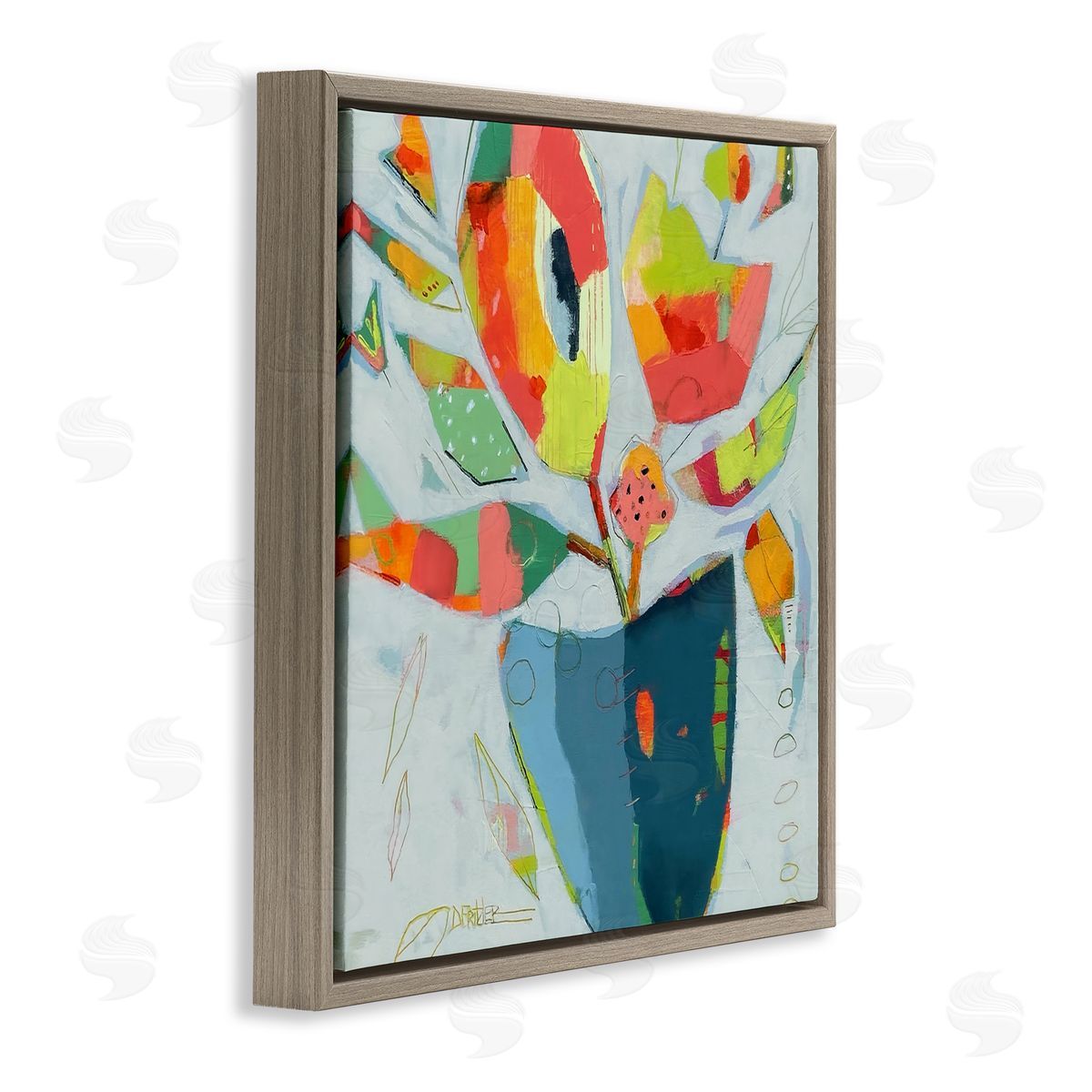 Dianna Fritzler Getting My Groove On Brown Floating Frame Canvas Wall Art Print