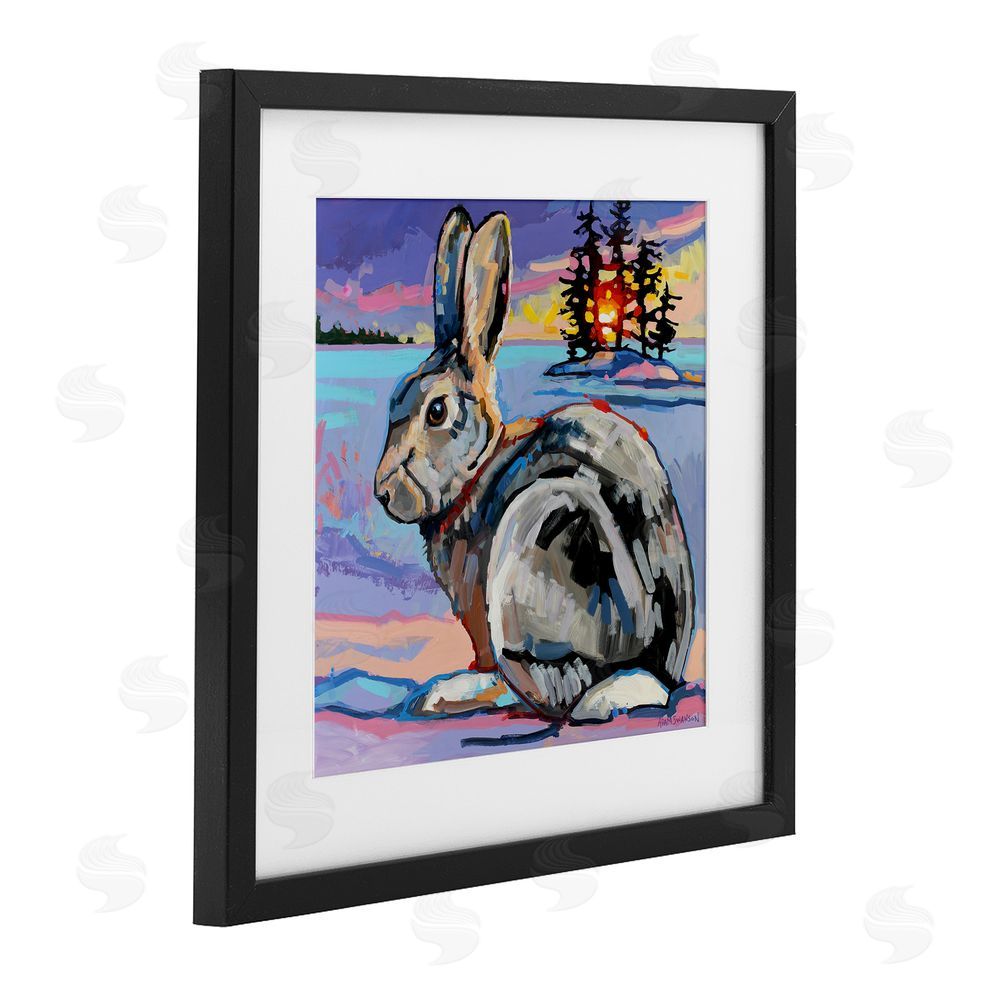 Adam Swanson Runaway Goliath Rabbit Black Framed Print Under Glass Wall Art