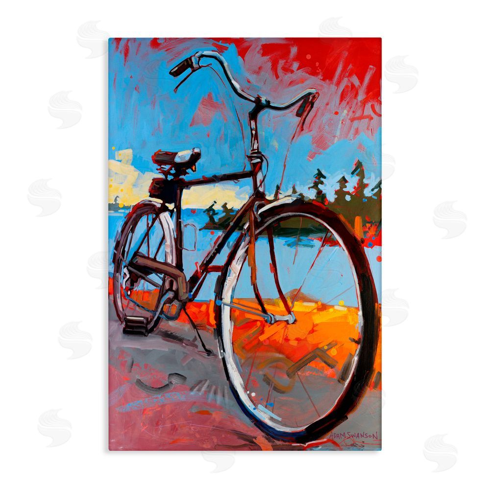 Adam Swanson Tonight Bicycle Journey Stretched Canvas Wall Art Print