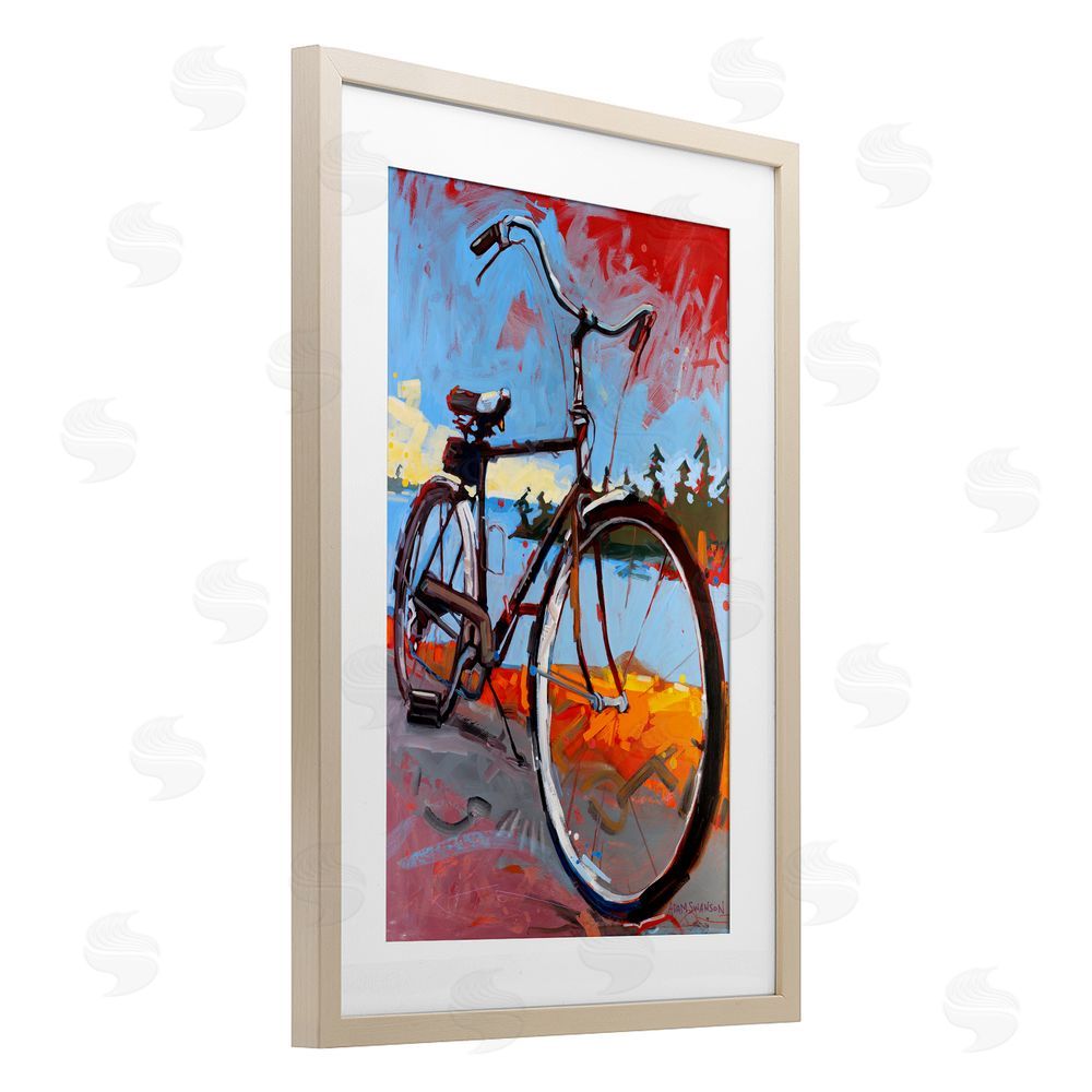 Adam Swanson Tonight Bicycle Journey Brown Framed Print Under Glass Wall Art