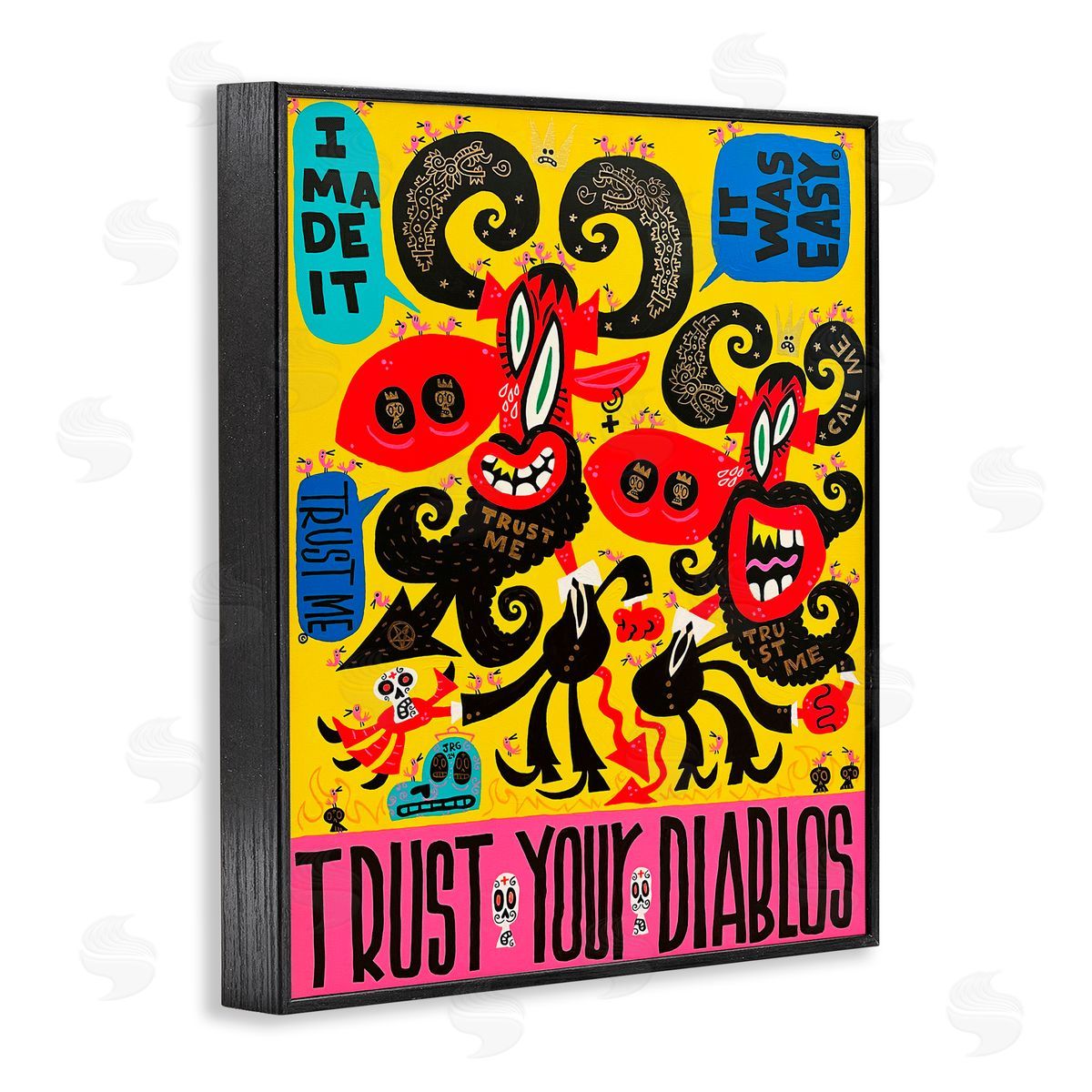Jorge R. Gutierrez Trust Your Diablos Black Framed Giclee Wall Art Print
