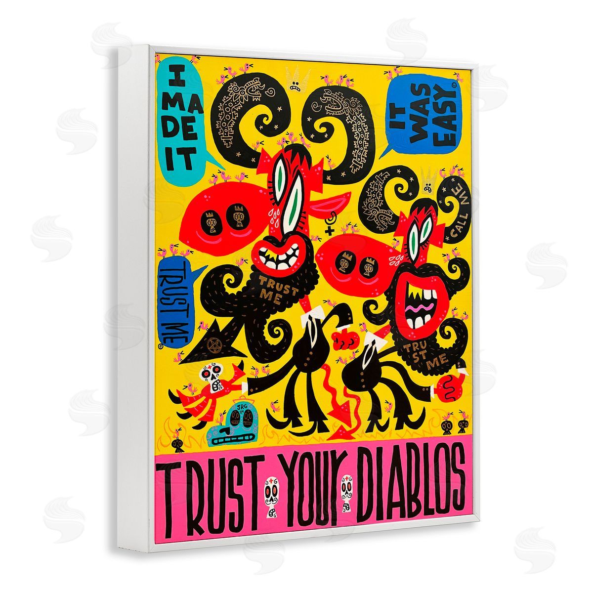Jorge R. Gutierrez Trust Your Diablos White Framed Giclee Wall Art Print