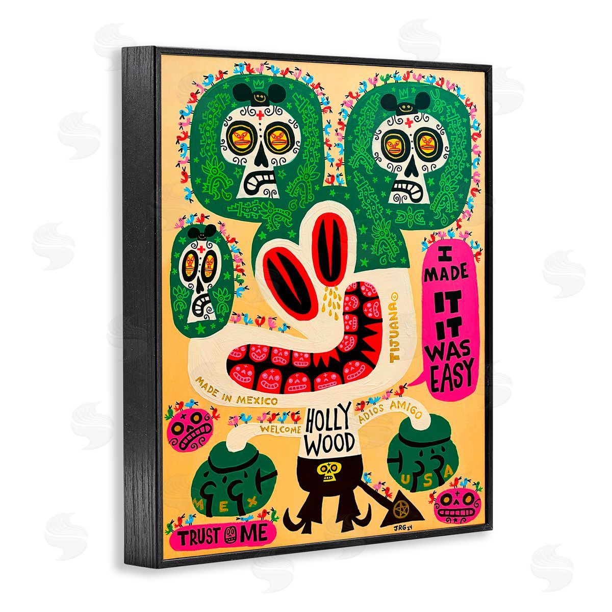 Jorge R. Gutierrez Mexico Culture Whimsy Cartoon Black Framed Giclee Wall Art Print