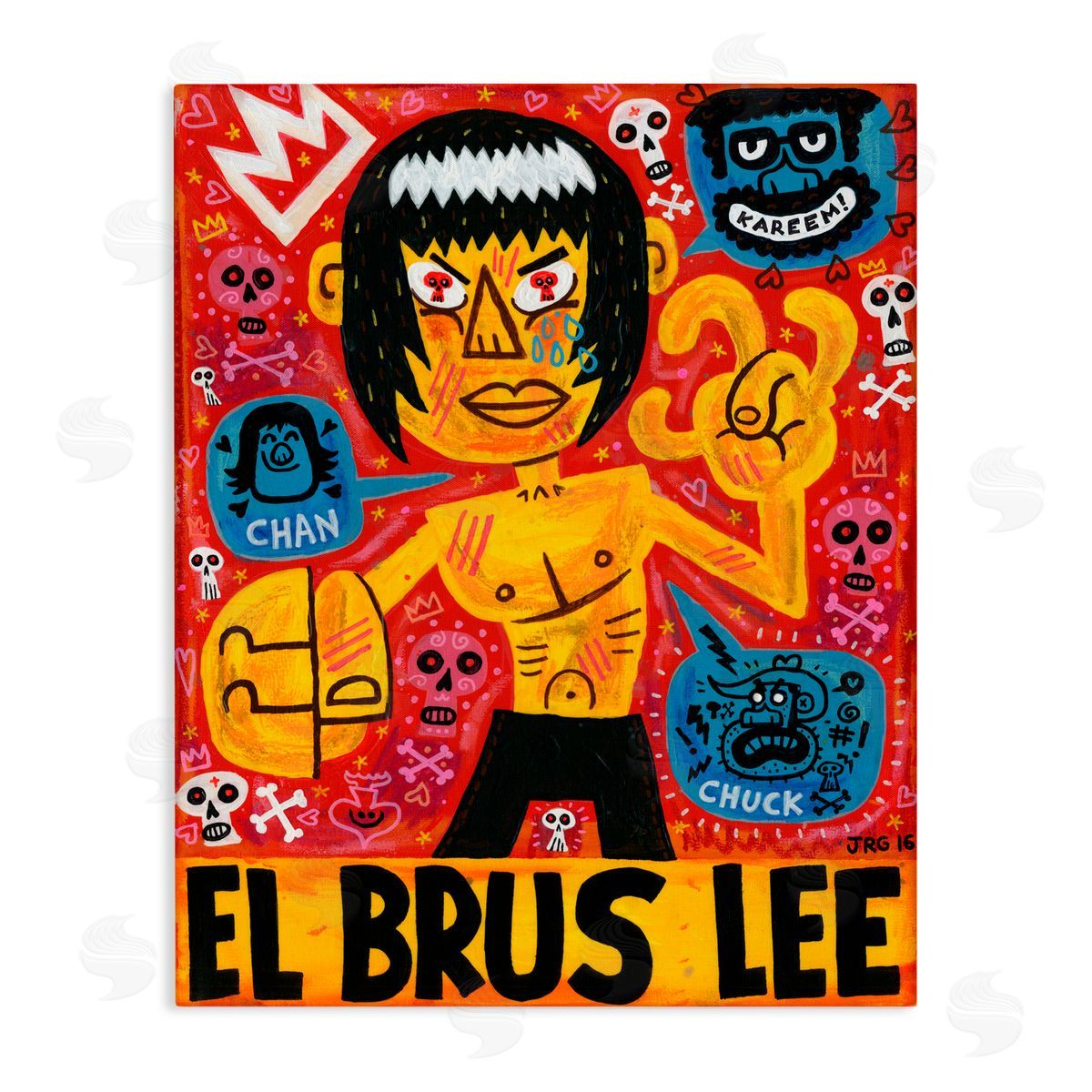 Jorge R. Gutierrez El Brus Lee Iconic Culture Canvas Wall Art Print