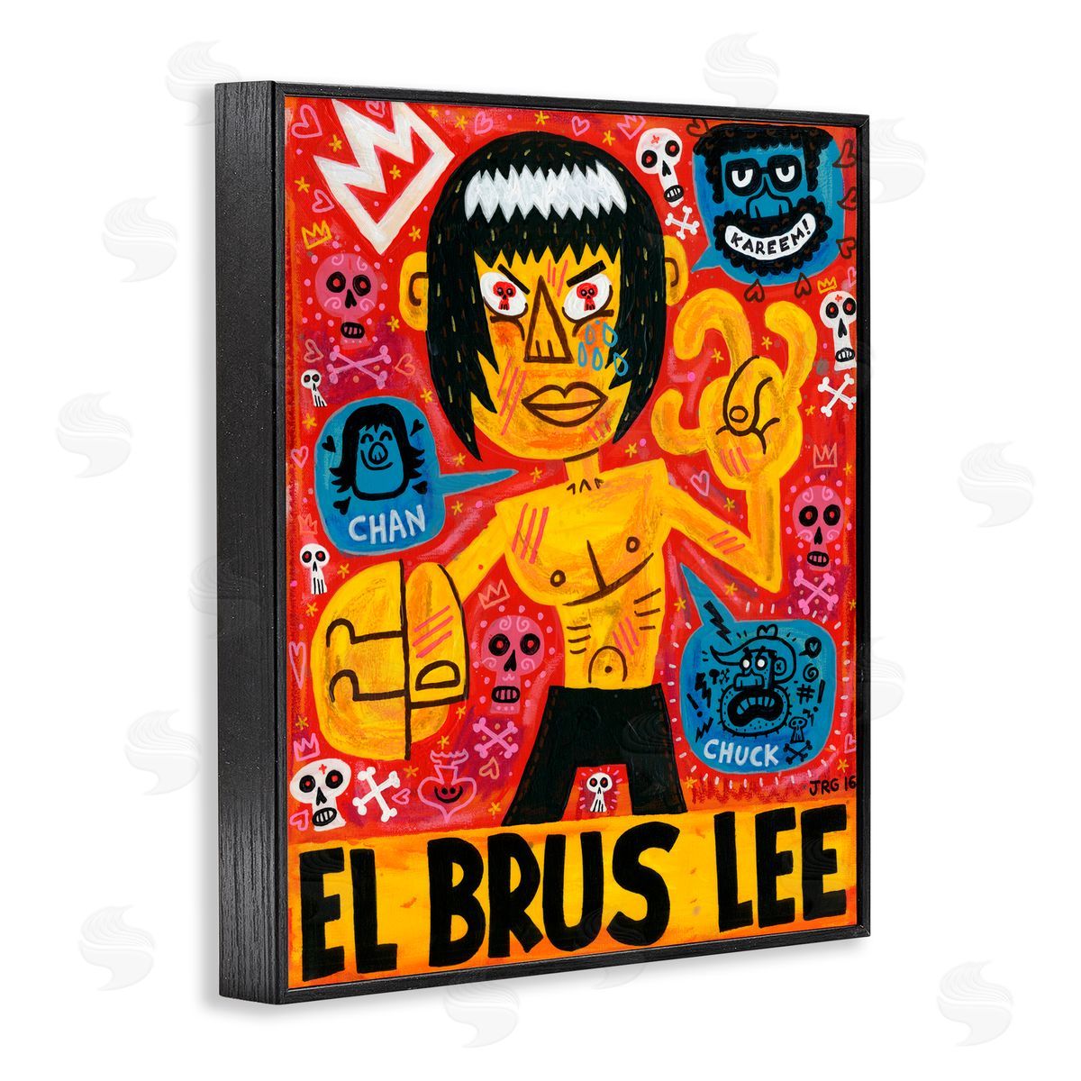 Jorge R. Gutierrez El Brus Lee Iconic Culture Black Framed Giclee Wall Art Print