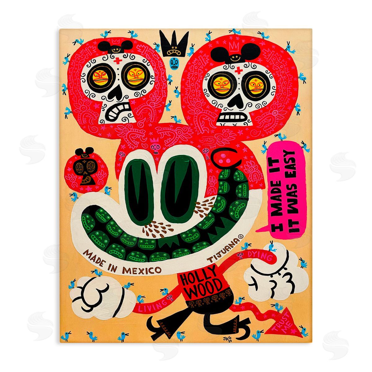 Jorge R. Gutierrez Bright Mexico Cartoon Canvas Wall Art Print