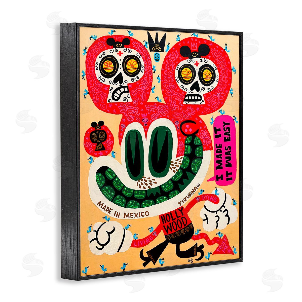 Jorge R. Gutierrez Bright Mexico Cartoon Black Framed Giclee Wall Art Print