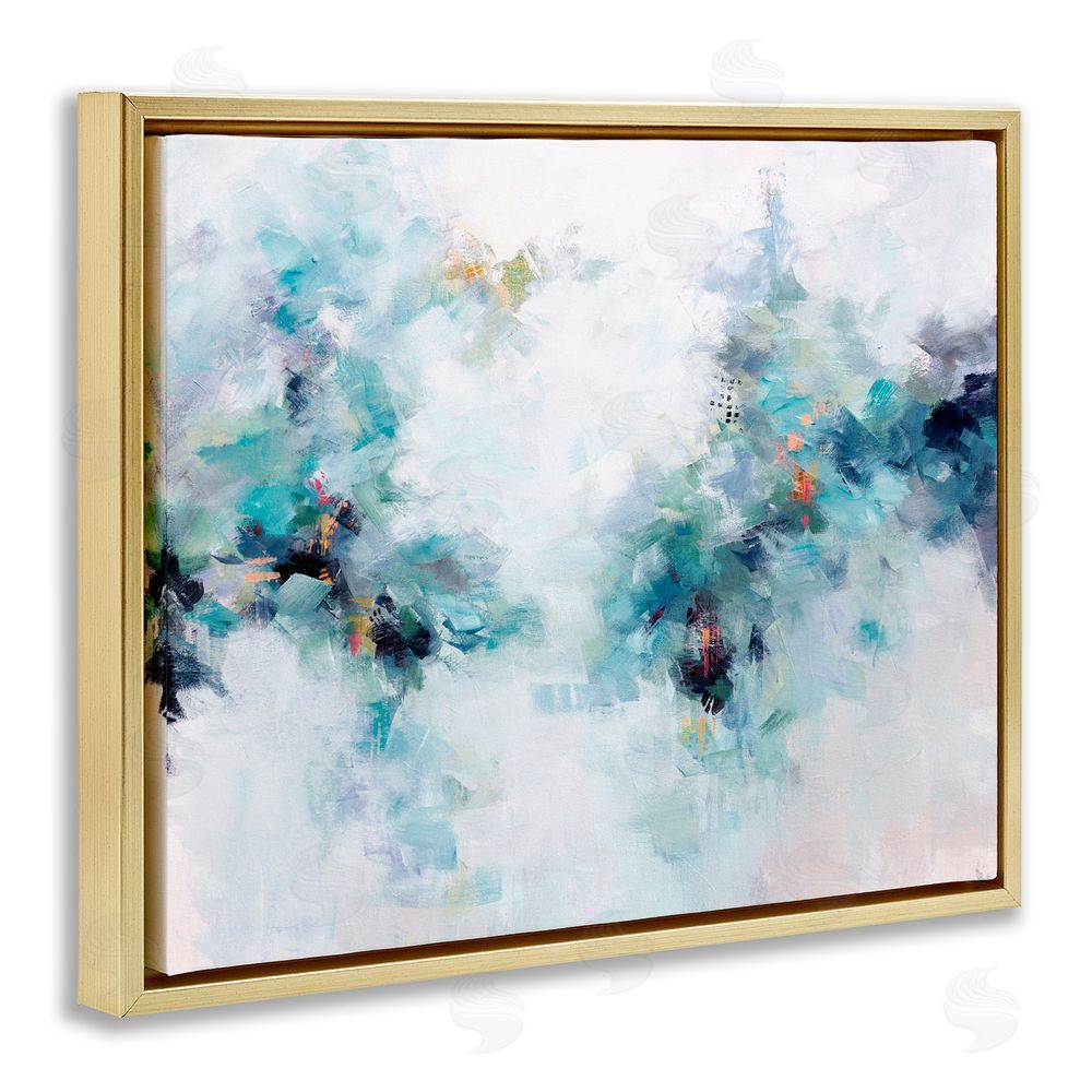 Karen Hale Reaching Out Abstraction Gold Floating Frame Canvas Wall Art Print