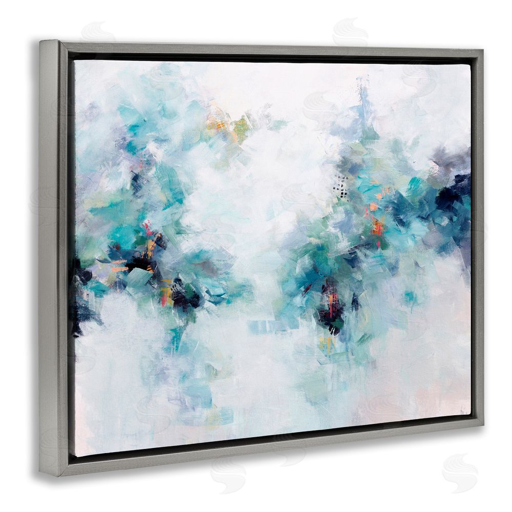 Karen Hale Reaching Out Abstraction Gray Floating Frame Canvas Wall Art Print