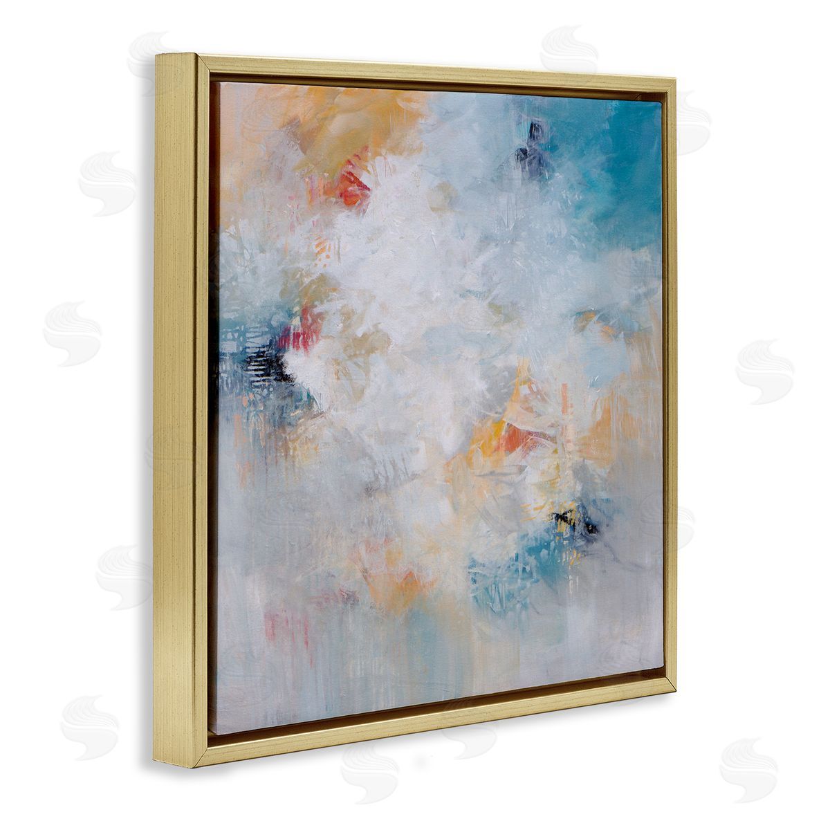 Karen Hale Veiled Dance Abstraction Gold Floating Frame Canvas Wall Art Print