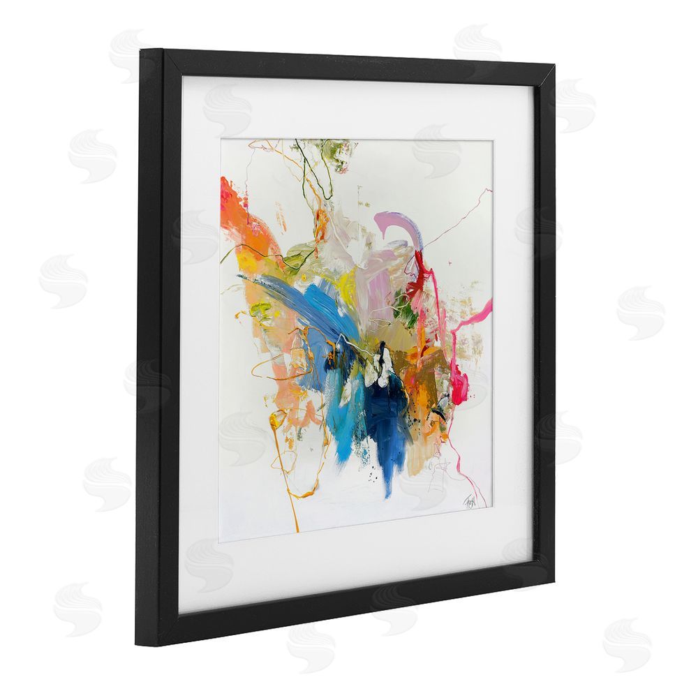 Design Fabrikken Confident Pink Abstraction Black Framed Print Under Glass Wall Art