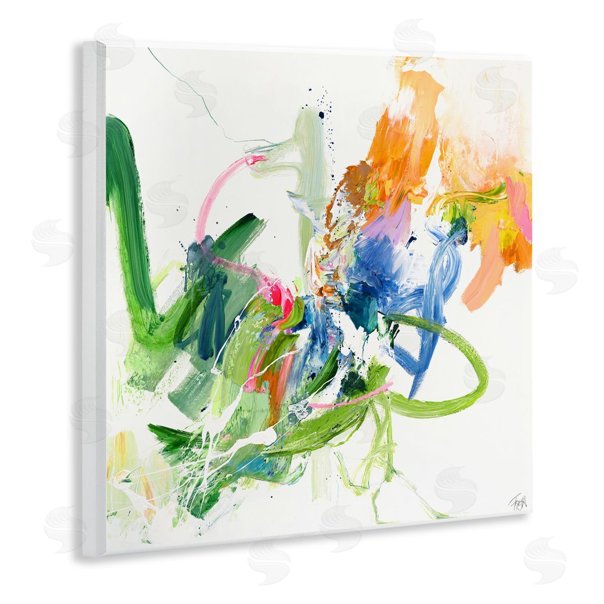 Design Fabrikken Confident Green Abstraction Wooden Wall Plaque Art Print
