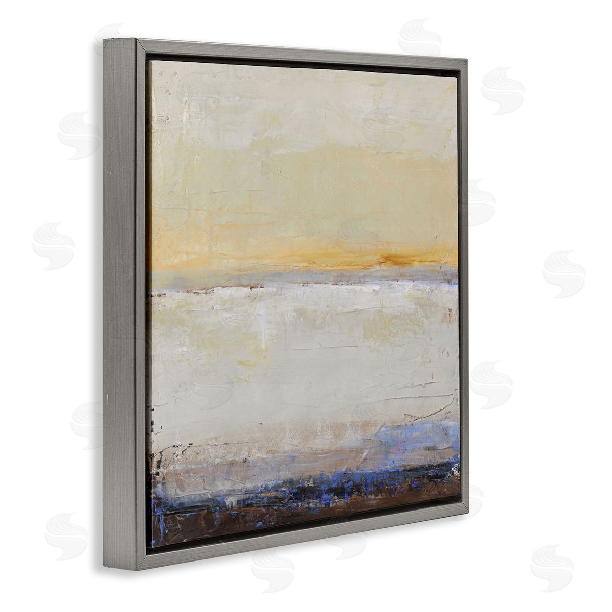Design Fabrikken Sweeping Subtle Horizon Gray Floating Frame Canvas Wall Art Print