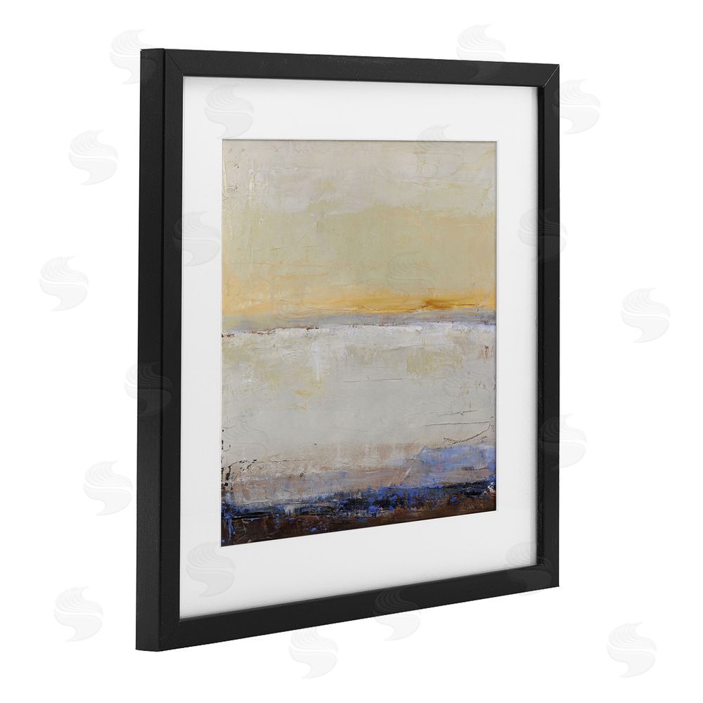 Design Fabrikken Sweeping Subtle Horizon Black Framed Print Under Glass Wall Art