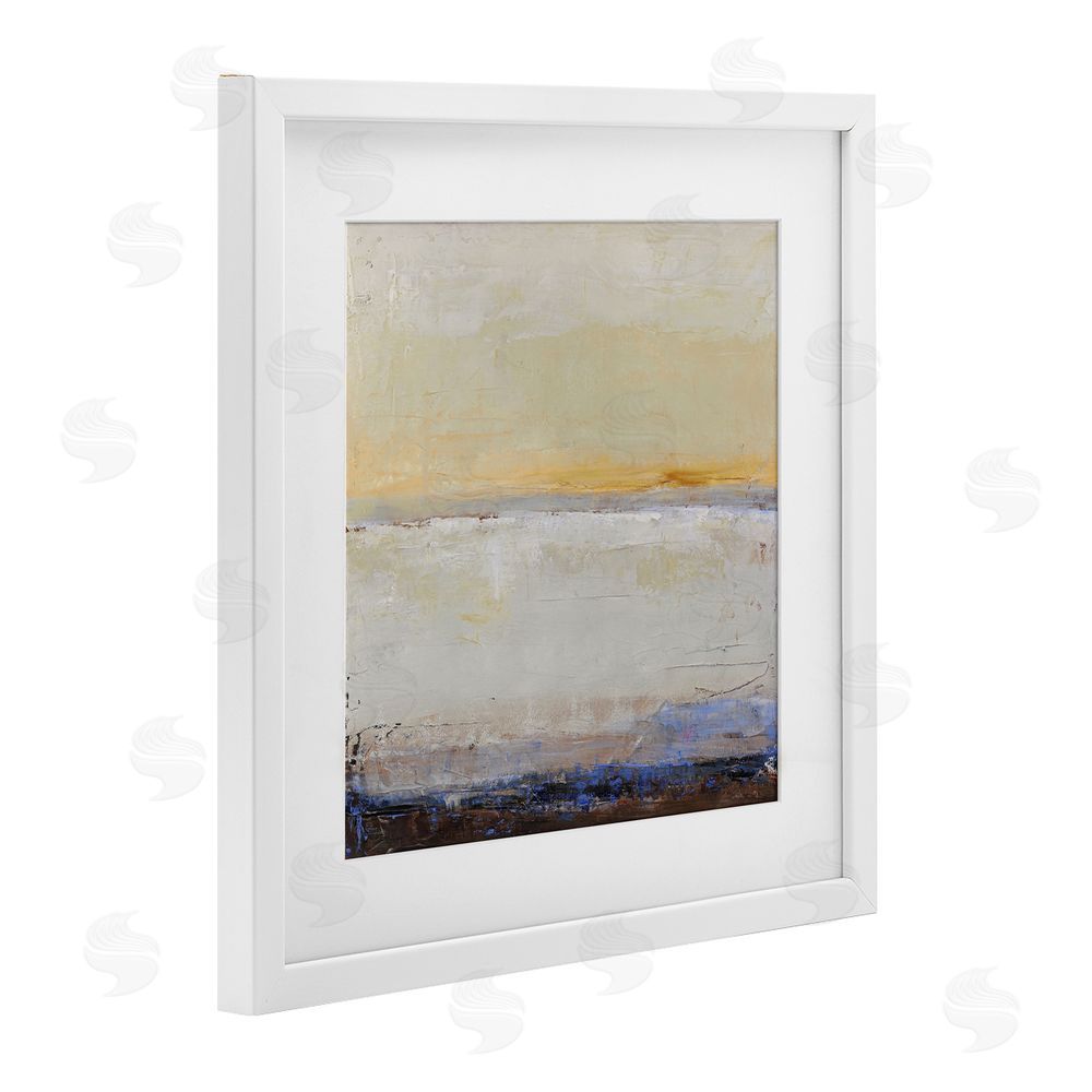 Design Fabrikken Sweeping Subtle Horizon White Framed Print Under Glass Wall Art