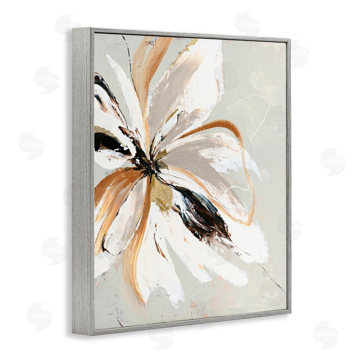Design Fabrikken Expressive Cornelia Flower Gray Framed Giclee Print Wall Art
