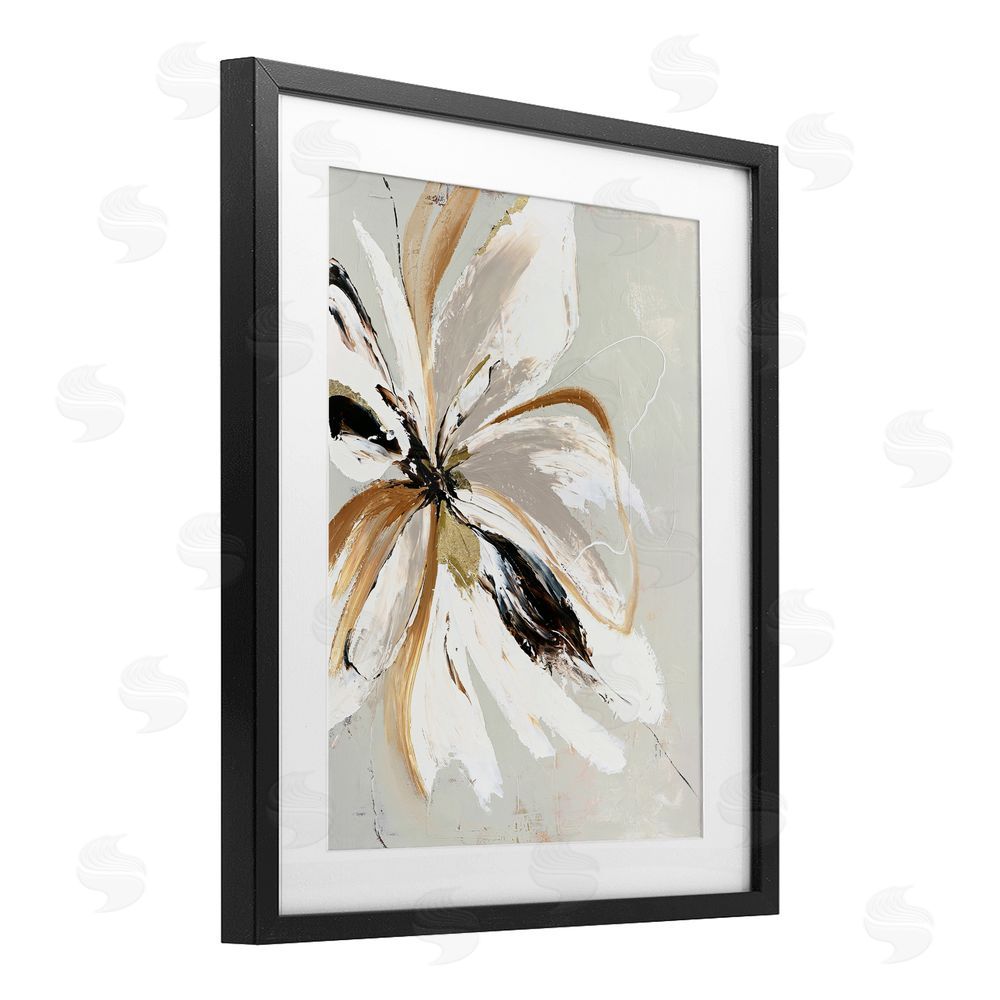 Design Fabrikken Expressive Cornelia Flower Black Framed Print Under Glass Wall Art