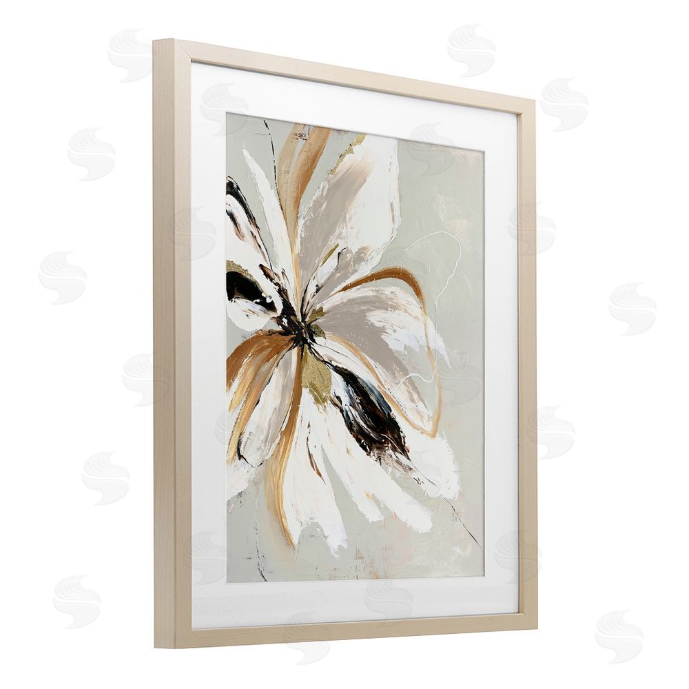 Design Fabrikken Expressive Cornelia Flower Brown Framed Print Under Glass Wall Art