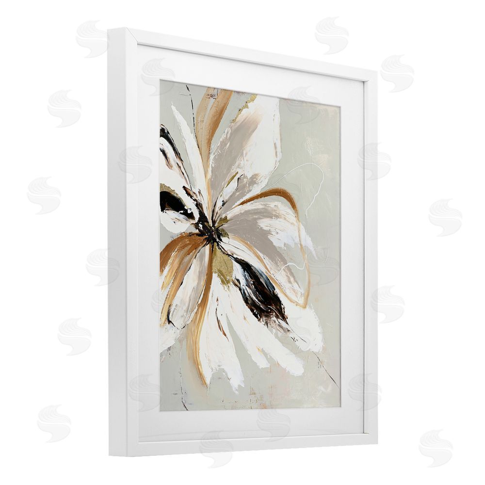 Design Fabrikken Expressive Cornelia Flower White Framed Print Under Glass Wall Art