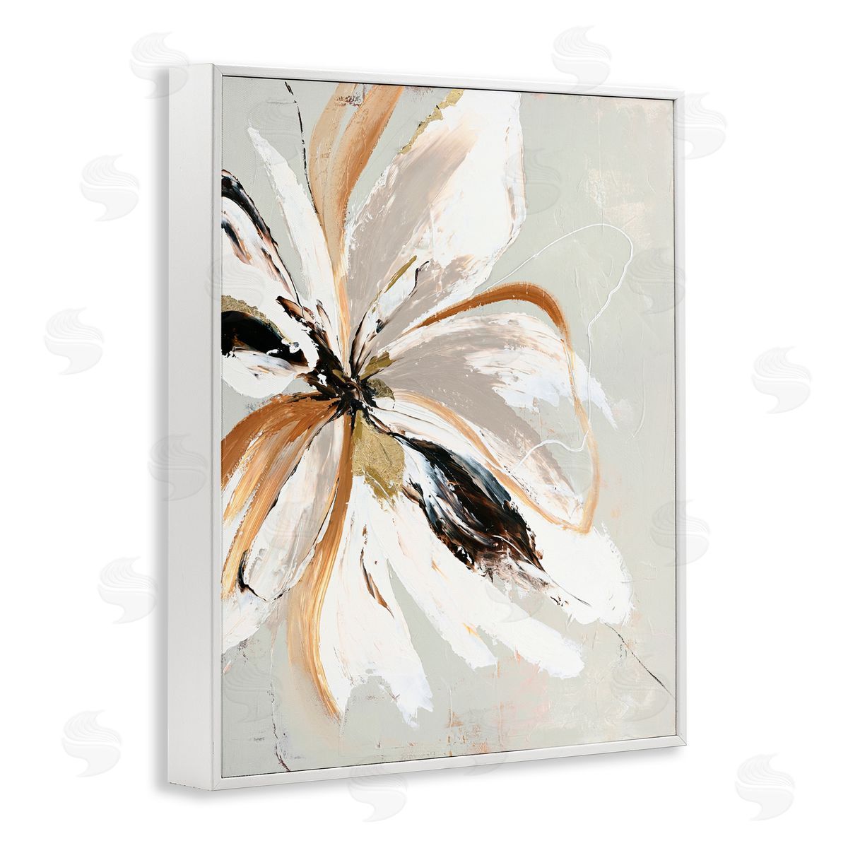 Design Fabrikken Expressive Cornelia Flower White Framed Giclee Print Wall Art