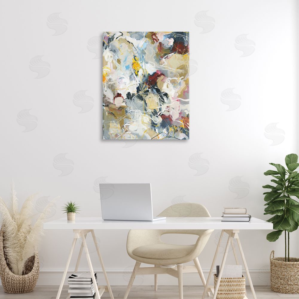 Design Fabrikken Energetic Frequency Abstract Stretched Canvas Wall Art Print in Room