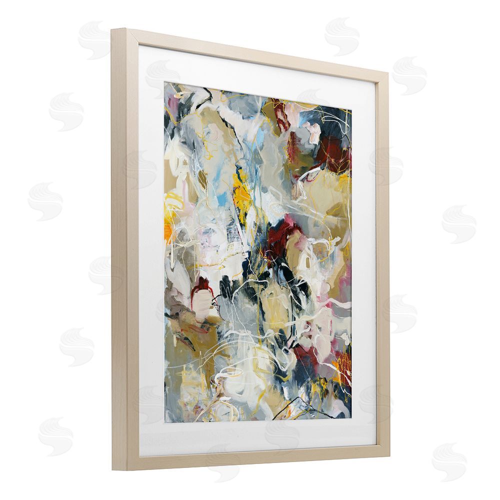 Design Fabrikken Energetic Frequency Abstract Brown Framed Print Under Glass Wall Art