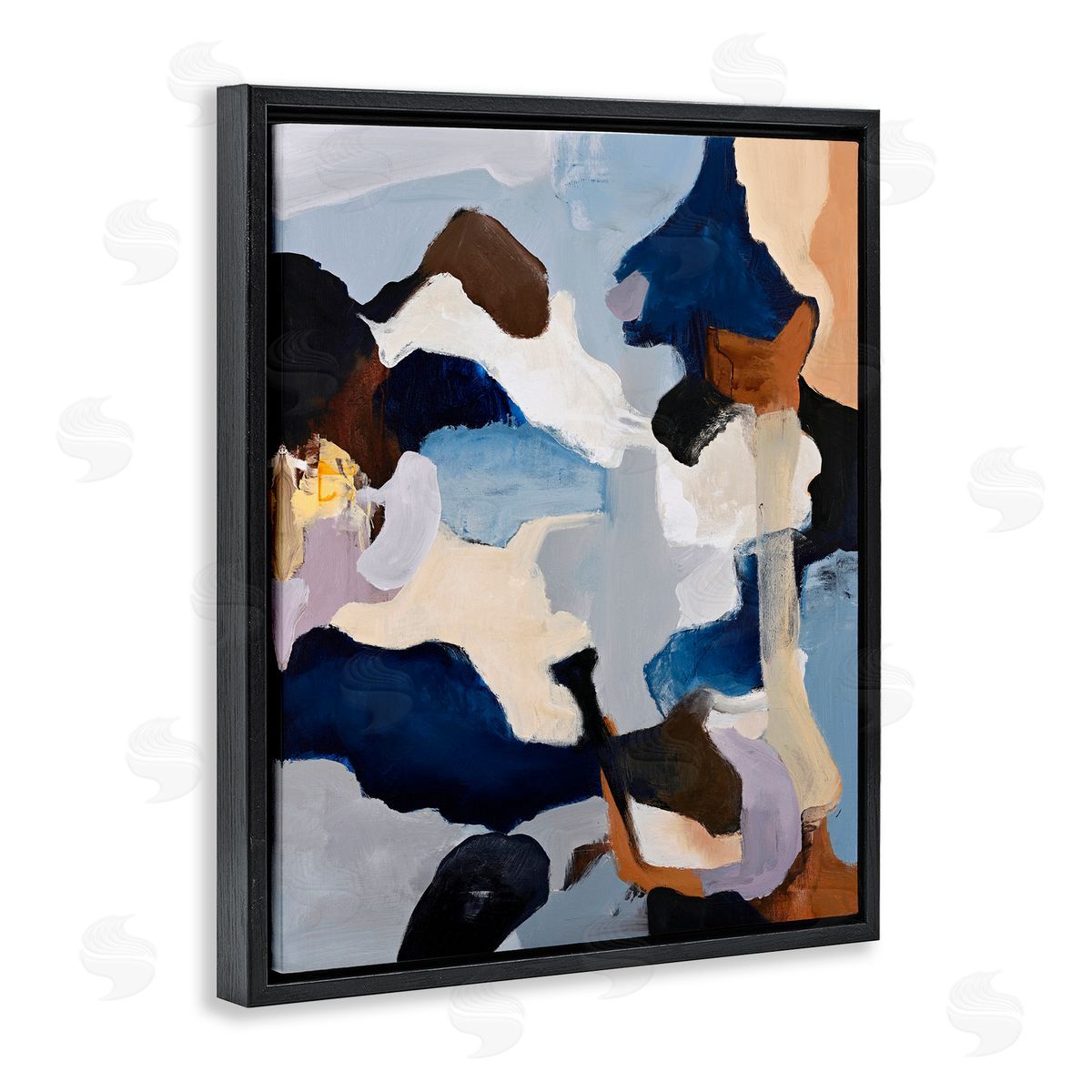 Design Fabrikken Cool Tones Composition Black Floating Frame Canvas Wall Art Print