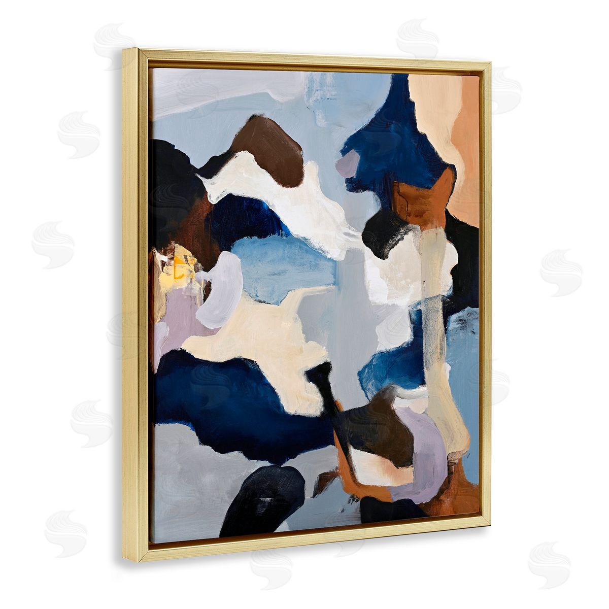 Design Fabrikken Cool Tones Composition Gold Floating Frame Canvas Wall Art Print