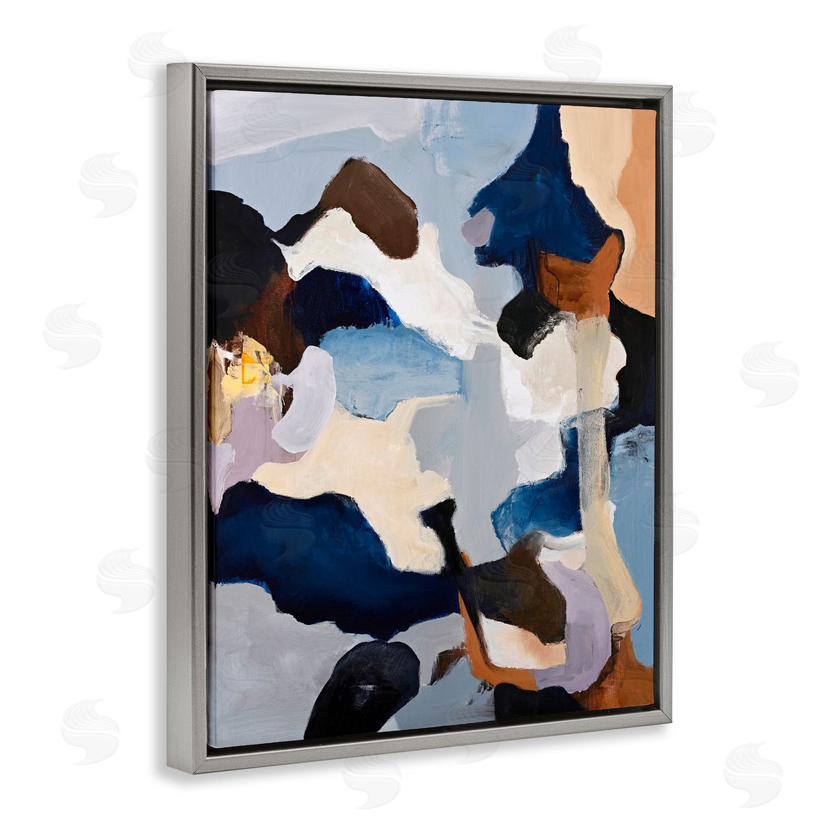 Design Fabrikken Cool Tones Composition Gray Floating Frame Canvas Wall Art Print