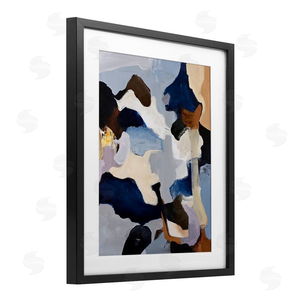 Design Fabrikken Cool Tones Composition Black Framed Print Under Glass Wall Art
