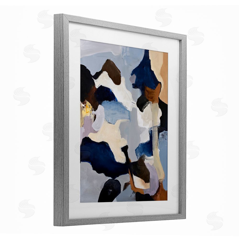 Design Fabrikken Cool Tones Composition Gray Framed Print Under Glass Wall Art