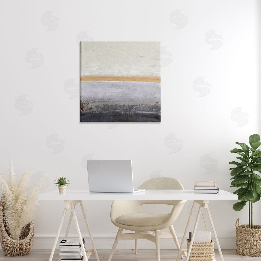 Design Fabrikken Warm Peachy Horizon Stretched Canvas Wall Art Print in Room