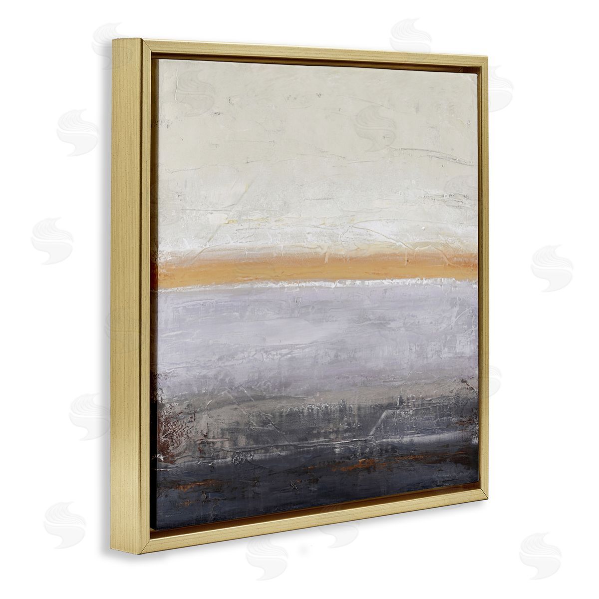 Design Fabrikken Warm Peachy Horizon Gold Floating Frame Canvas Wall Art Print