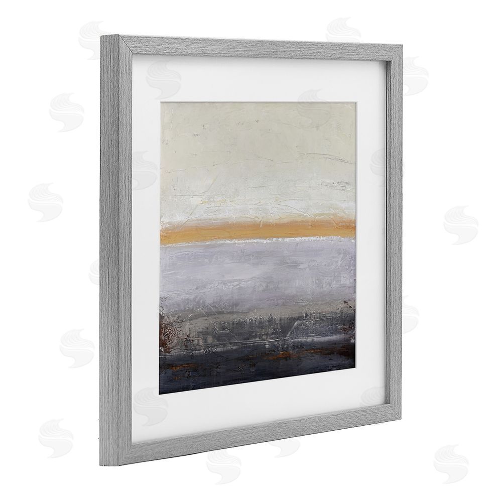 Design Fabrikken Warm Peachy Horizon Gray Framed Print Under Glass Wall Art