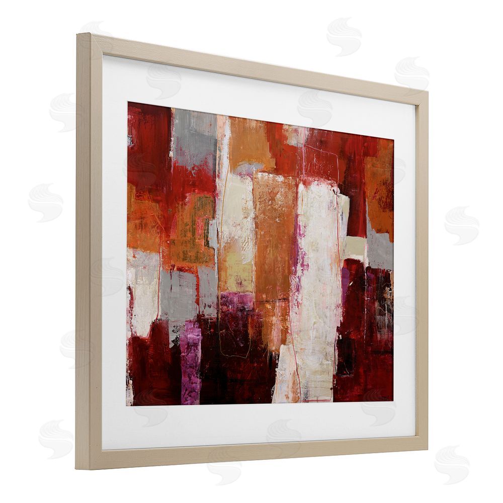 Design Fabrikken Deconstructed City Abstract Brown Framed Print Under Glass Wall Art