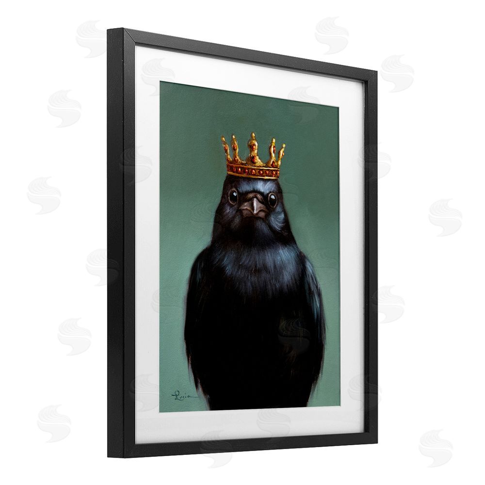 Lucia Heffernan King Crow Portrait Black Framed Print Under Glass Wall Art