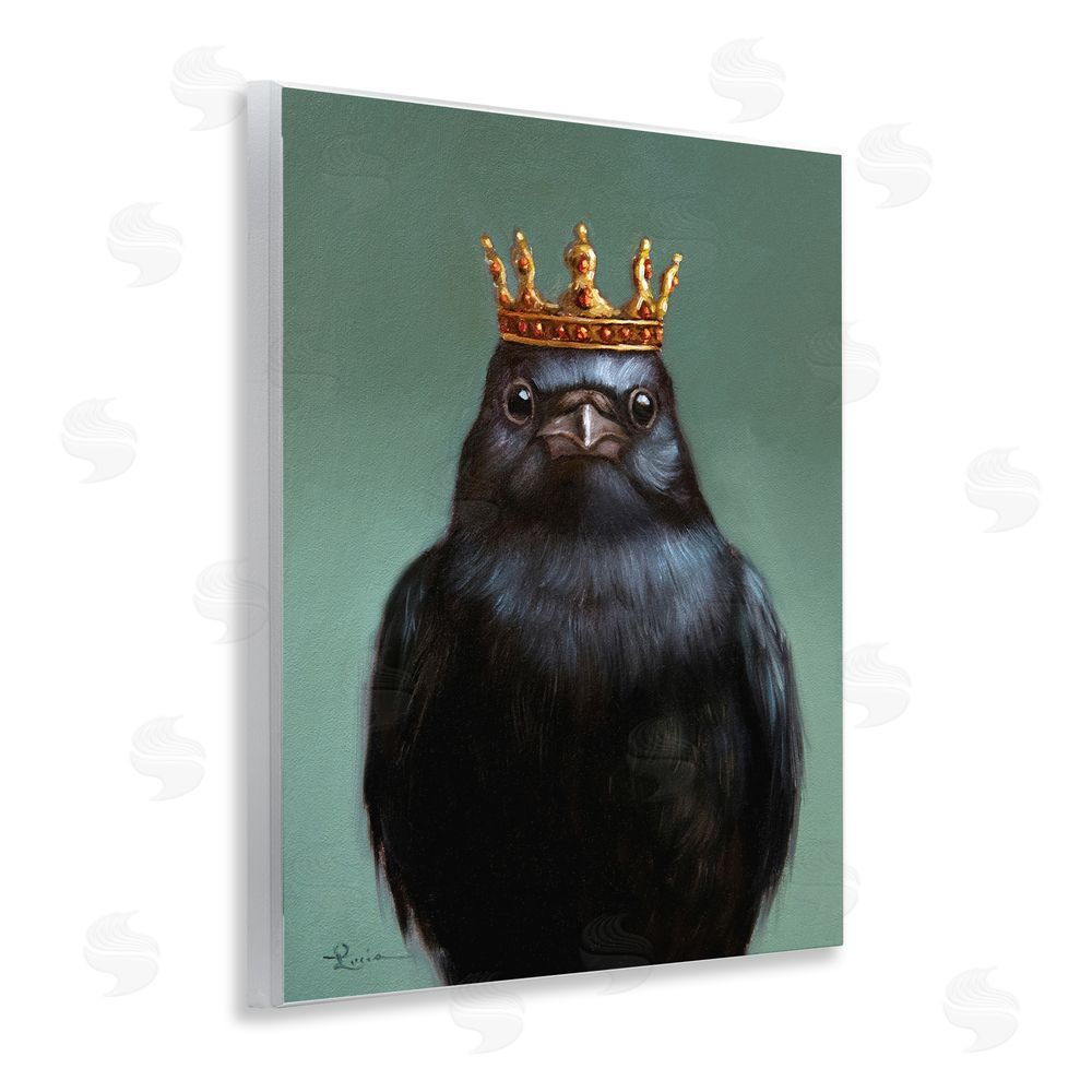 Lucia Heffernan King Crow Portrait Wooden Wall Plaque Art Print