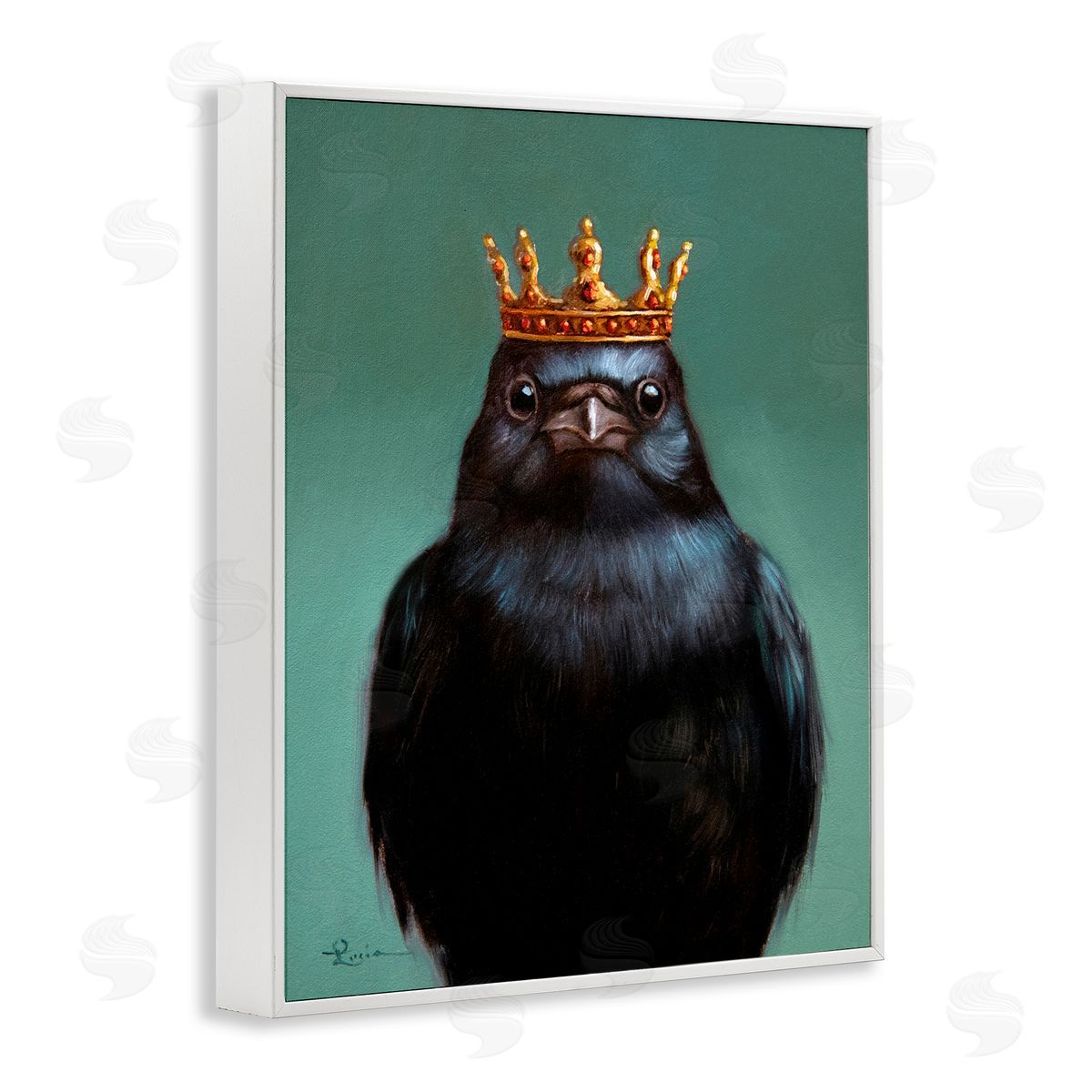 Lucia Heffernan King Crow Portrait White Framed Giclee Print Wall Art