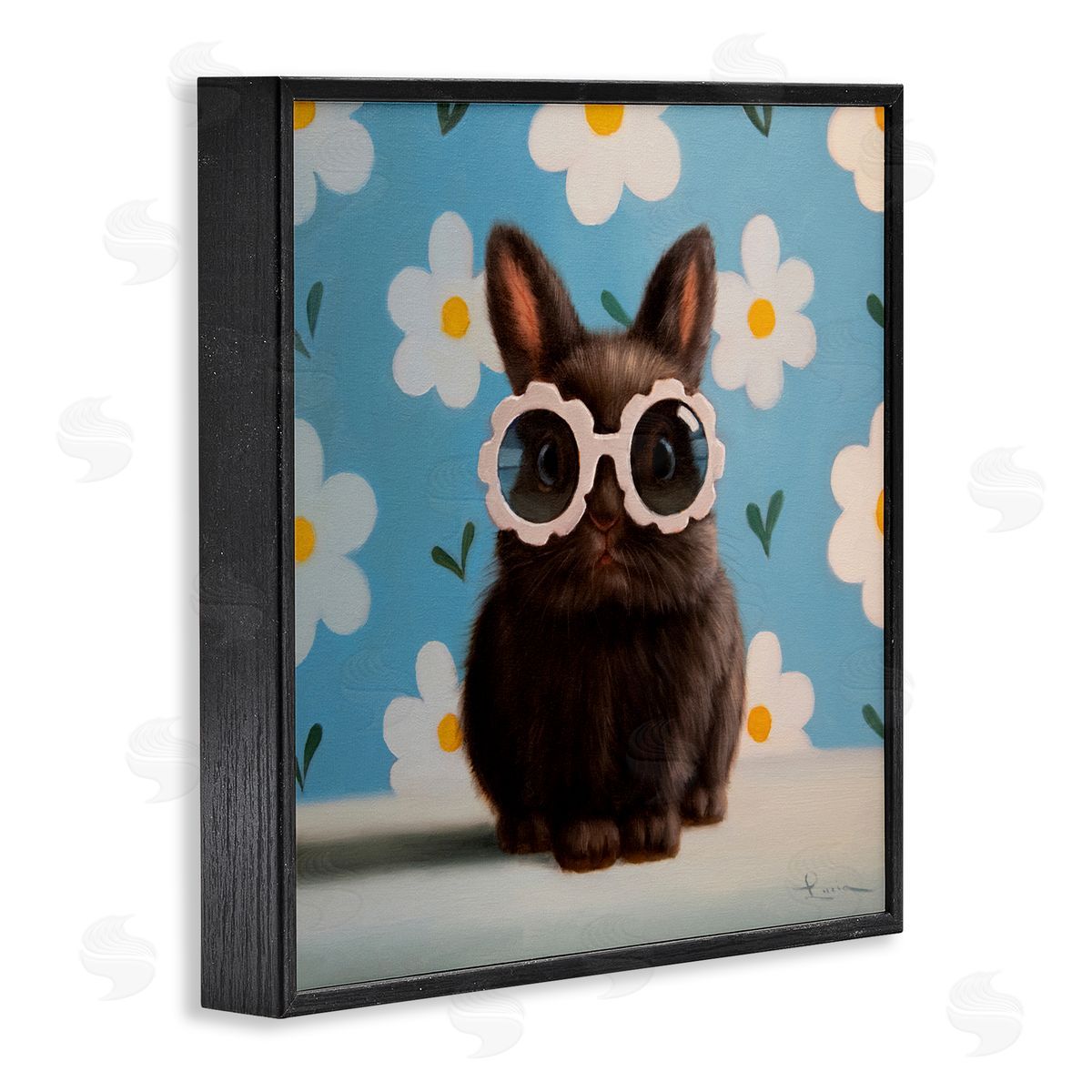 Lucia Heffernan Flower Child Bunny Black Framed Giclee Print Wall Art