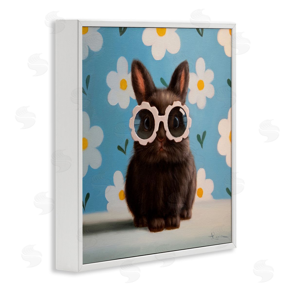 Lucia Heffernan Flower Child Bunny White Framed Giclee Print Wall Art