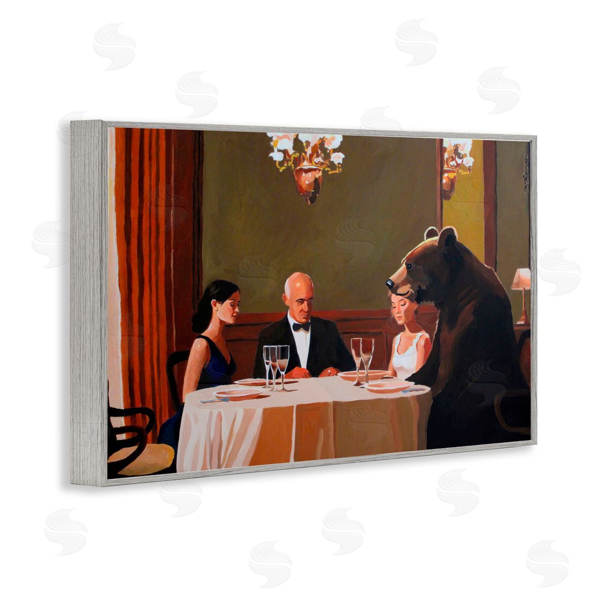 Keith Thomson Dinner Guests & Steve Gray Framed Giclee Print Wall Art