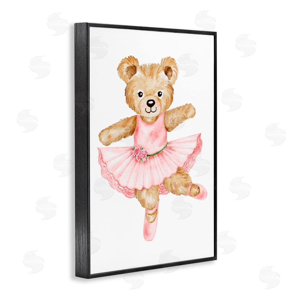 Amy Hall Ballerina Teddy Bear Black Framed Giclee Print Wall Art