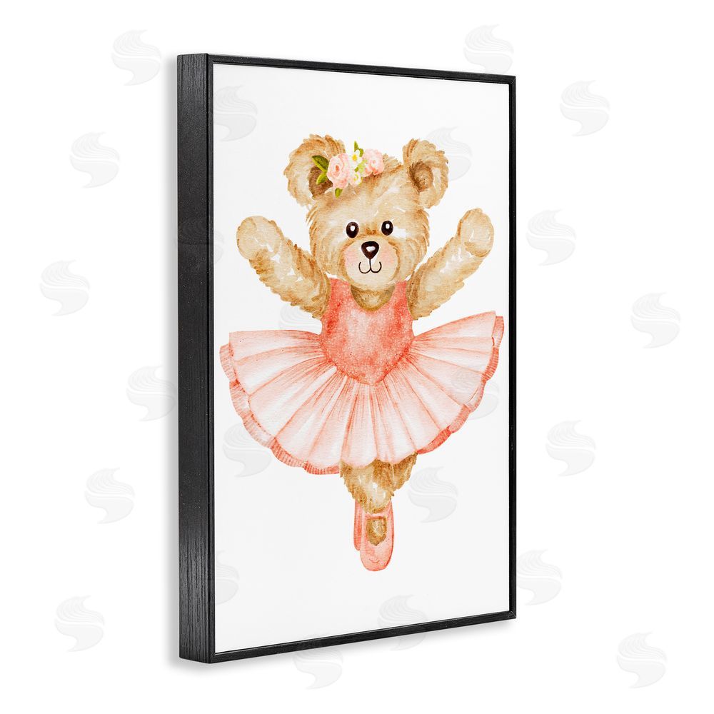 Amy Hall Teddy Bear Ballet Tutu Black Framed Giclee Print Wall Art