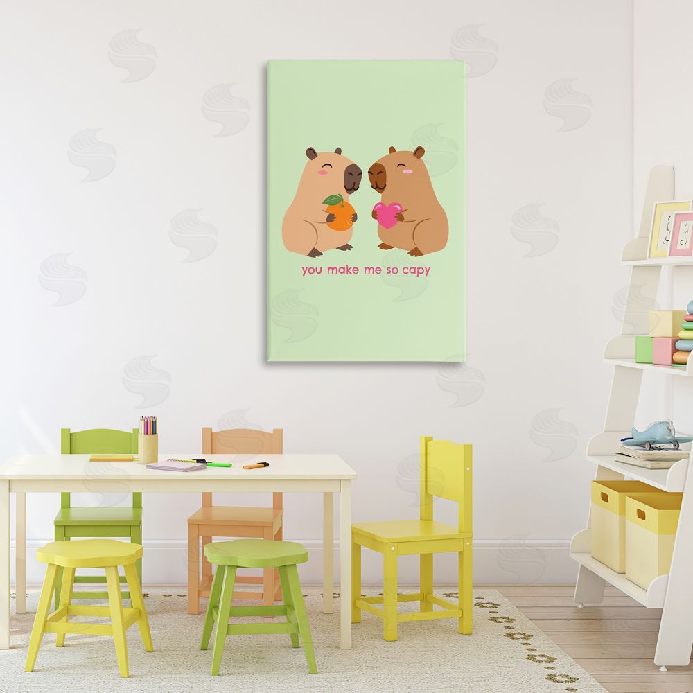 Emily Dumas You Make Me So Capy Stretched Canvas Wall Art Print in Room