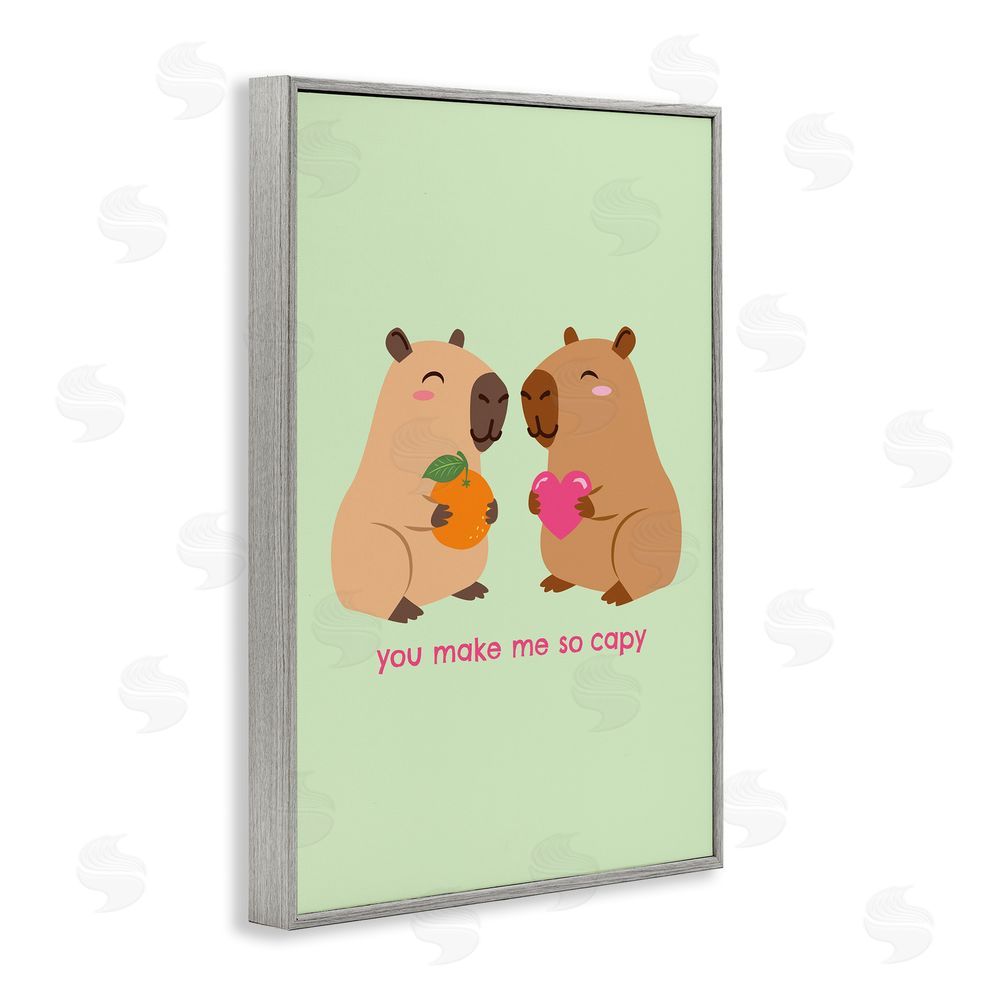 Emily Dumas You Make Me So Capy Gray Framed Giclee Print Wall Art