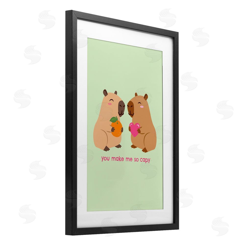 Emily Dumas You Make Me So Capy Black Framed Print Under Glass Wall Art