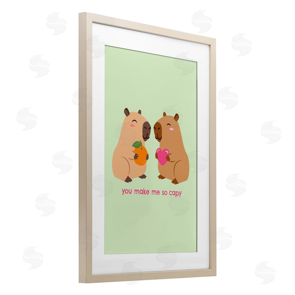 Emily Dumas You Make Me So Capy Brown Framed Print Under Glass Wall Art