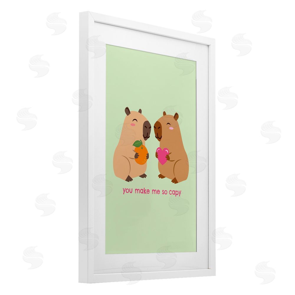 Emily Dumas You Make Me So Capy White Framed Print Under Glass Wall Art