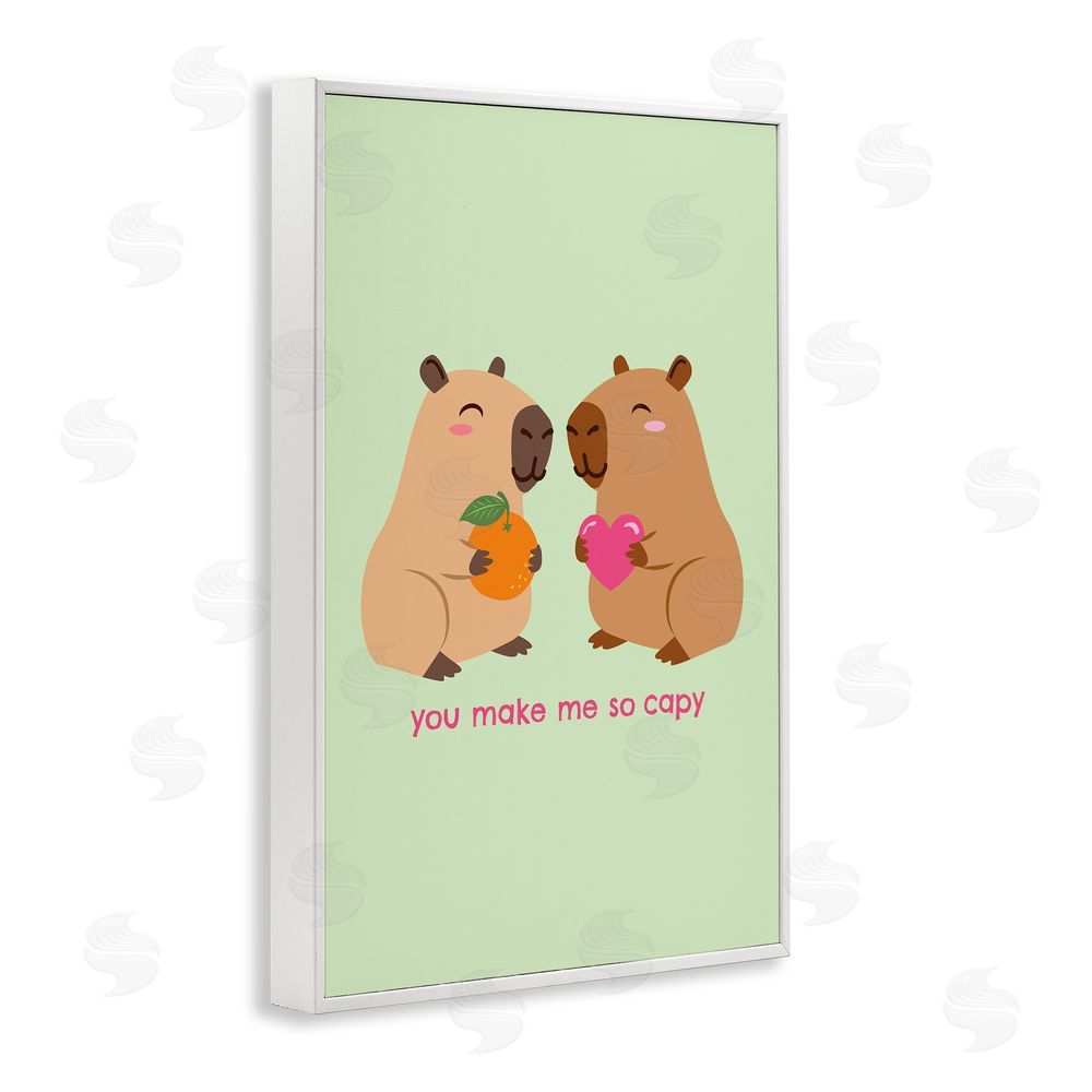 Emily Dumas You Make Me So Capy White Framed Giclee Print Wall Art