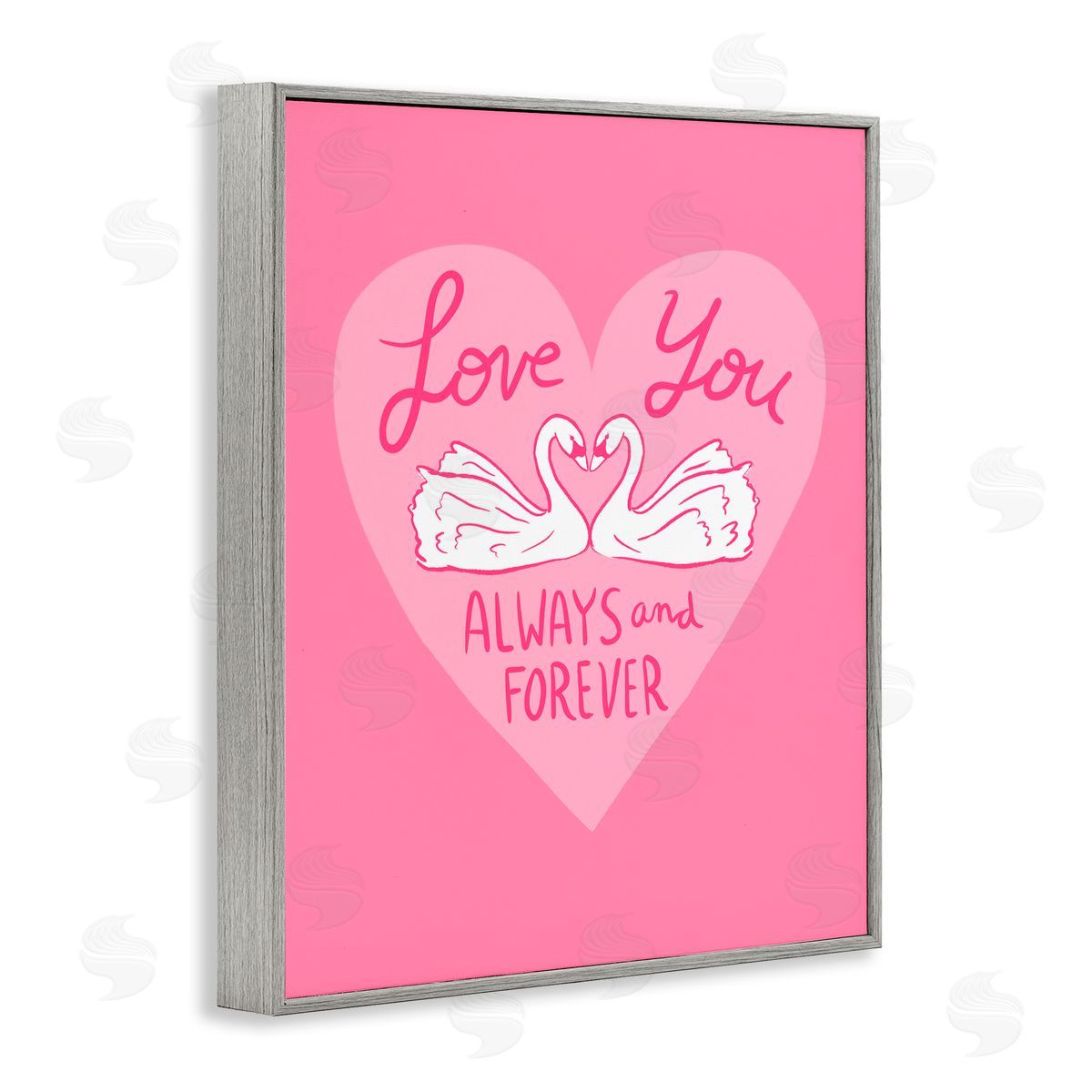 Juliet Meeks Always & Forever Swans Gray Framed Giclee Print Wall Art